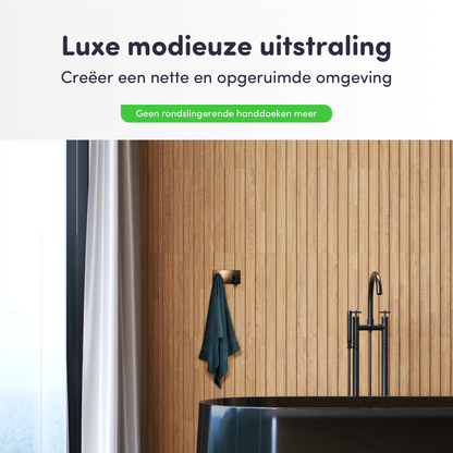 EAVY - Zelfklevende handdoekhaakjes RVS - Geborsteld Koper