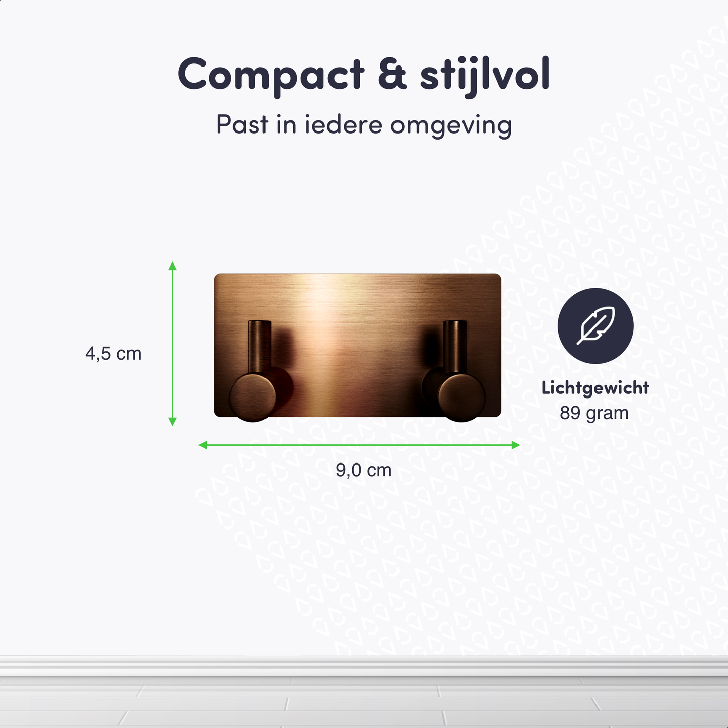 EAVY - Zelfklevende handdoekhaakjes RVS - Geborsteld Koper