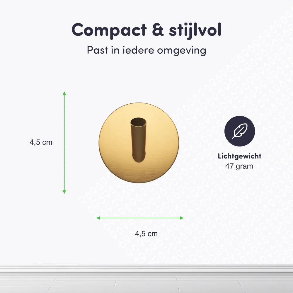 EAVY Zelfklevende Handdoekhaakjes – Set van 2 Handdoekhouders - Goud - RVS - EAVY.NL