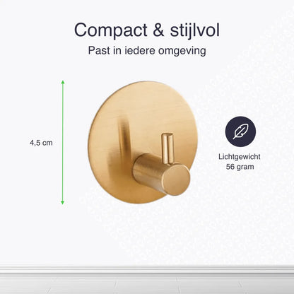 Afmetingen handdoekhaakje goud