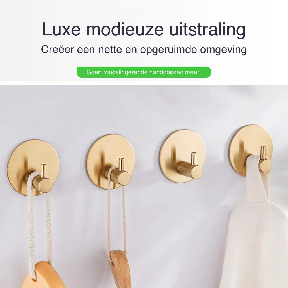 Zelfklevende handdoekhaakjes goud