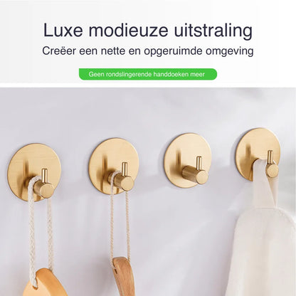 Zelfklevende handdoekhaakjes goud