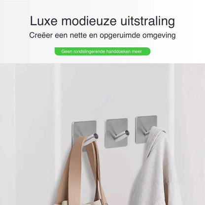 Luxe handdoekhaakjes rvs zilver