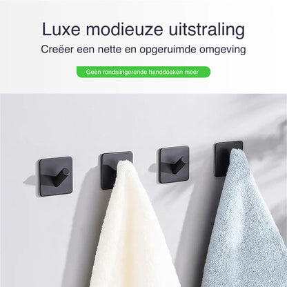 Zelfklevende handdoek haakjes zwart