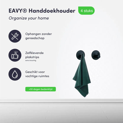 Zelfklevende Handdoekhaakjes Zwart