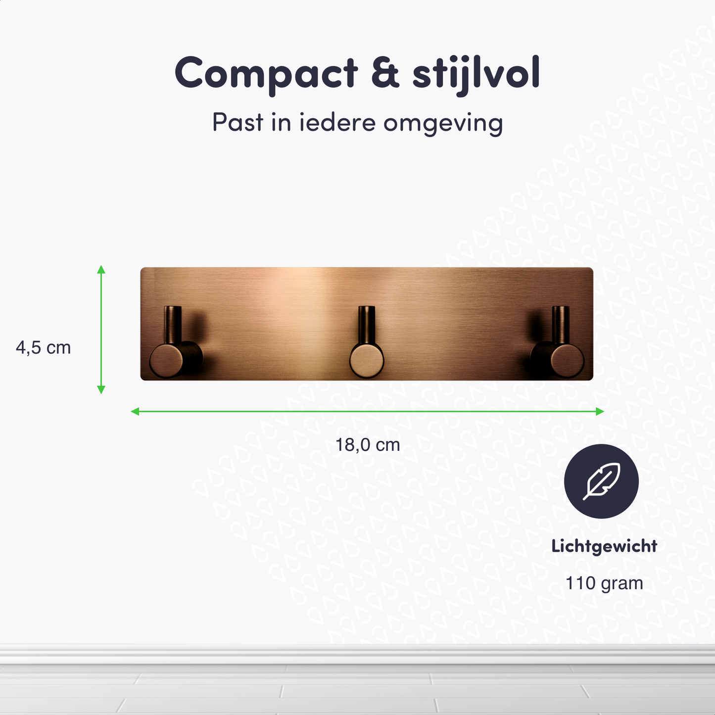 EAVY - Zelfklevende handdoekhouder - Geborsteld Koper - RVS