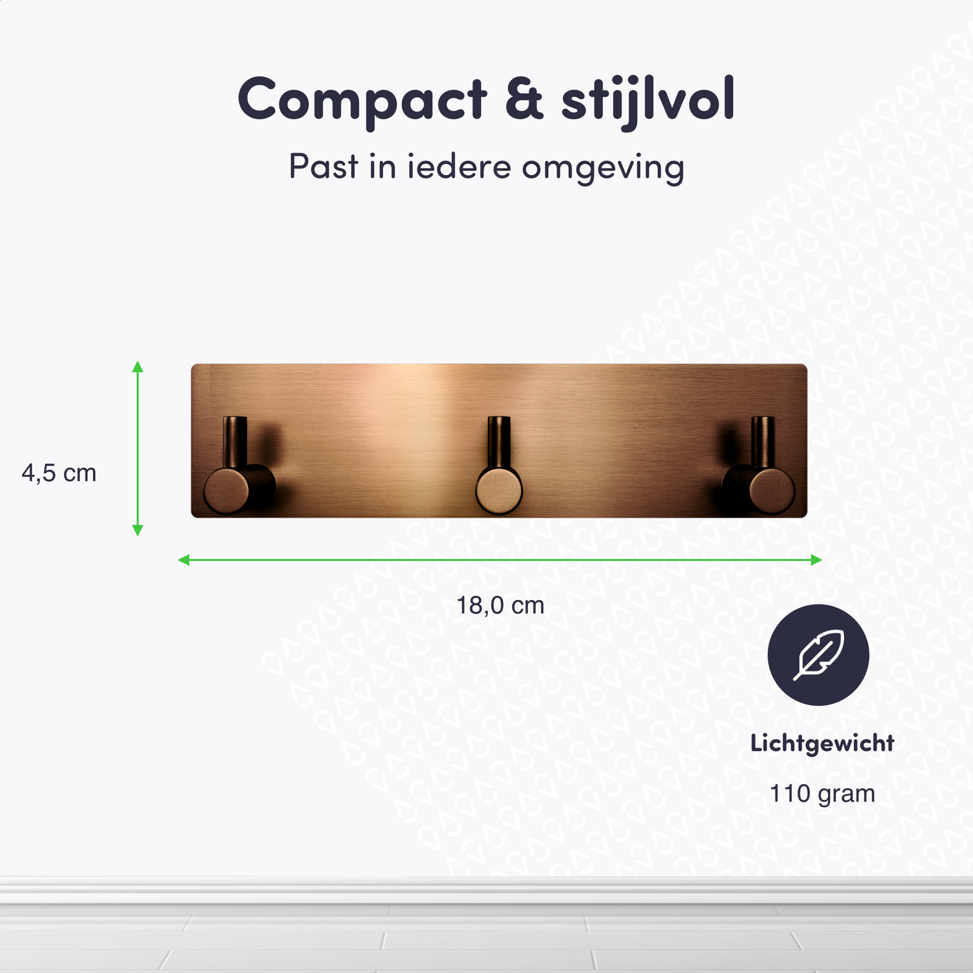 EAVY - Zelfklevende handdoekhouder - Geborsteld Koper - RVS