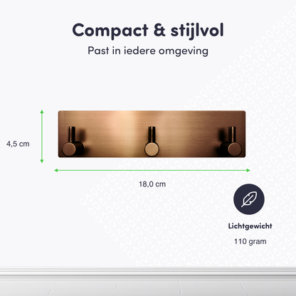 EAVY - Zelfklevende handdoekhouder - Geborsteld Koper - RVS