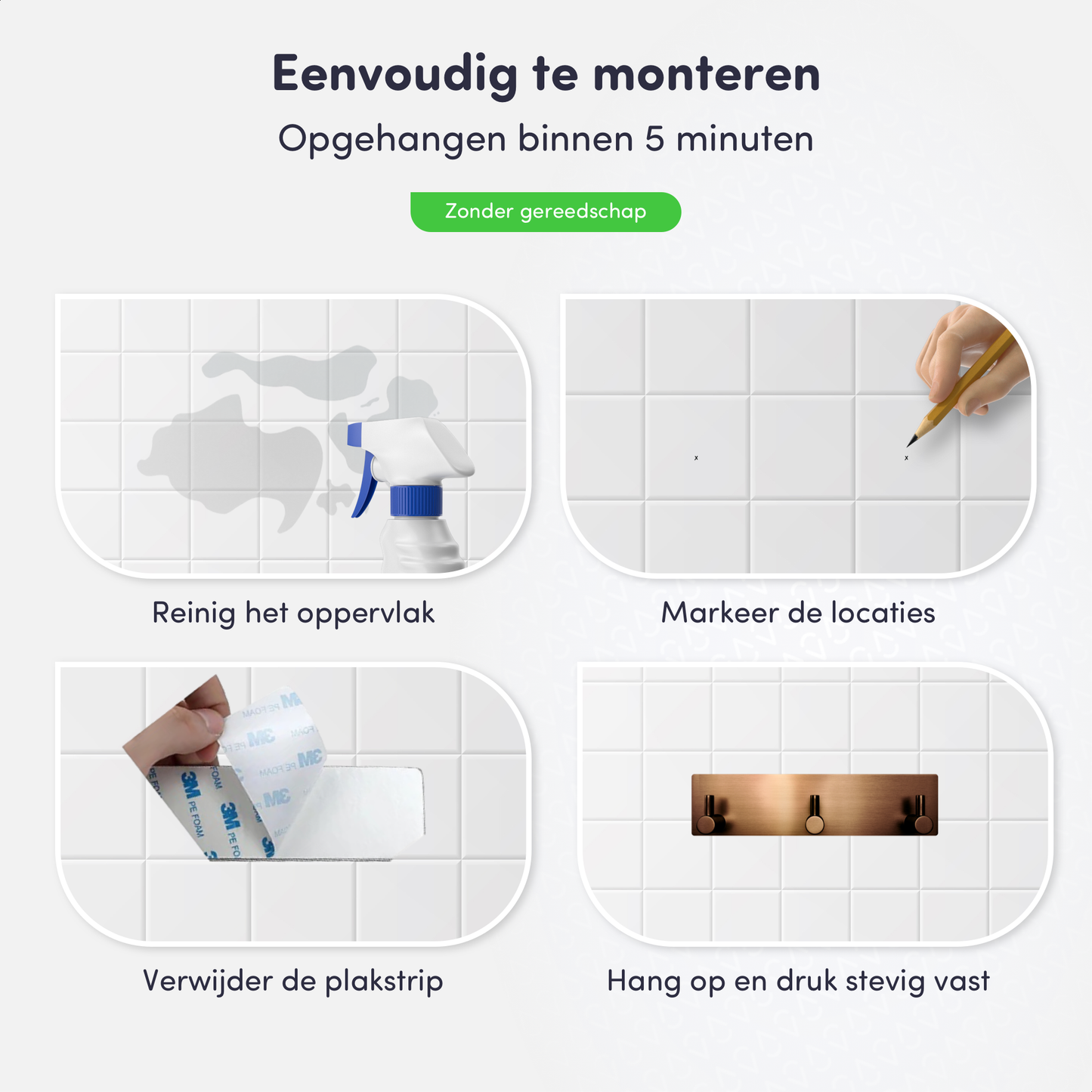 EAVY - Zelfklevende handdoekhouder - Geborsteld Koper - RVS