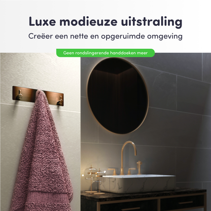 EAVY - Zelfklevende handdoekhouder - Geborsteld Koper - RVS