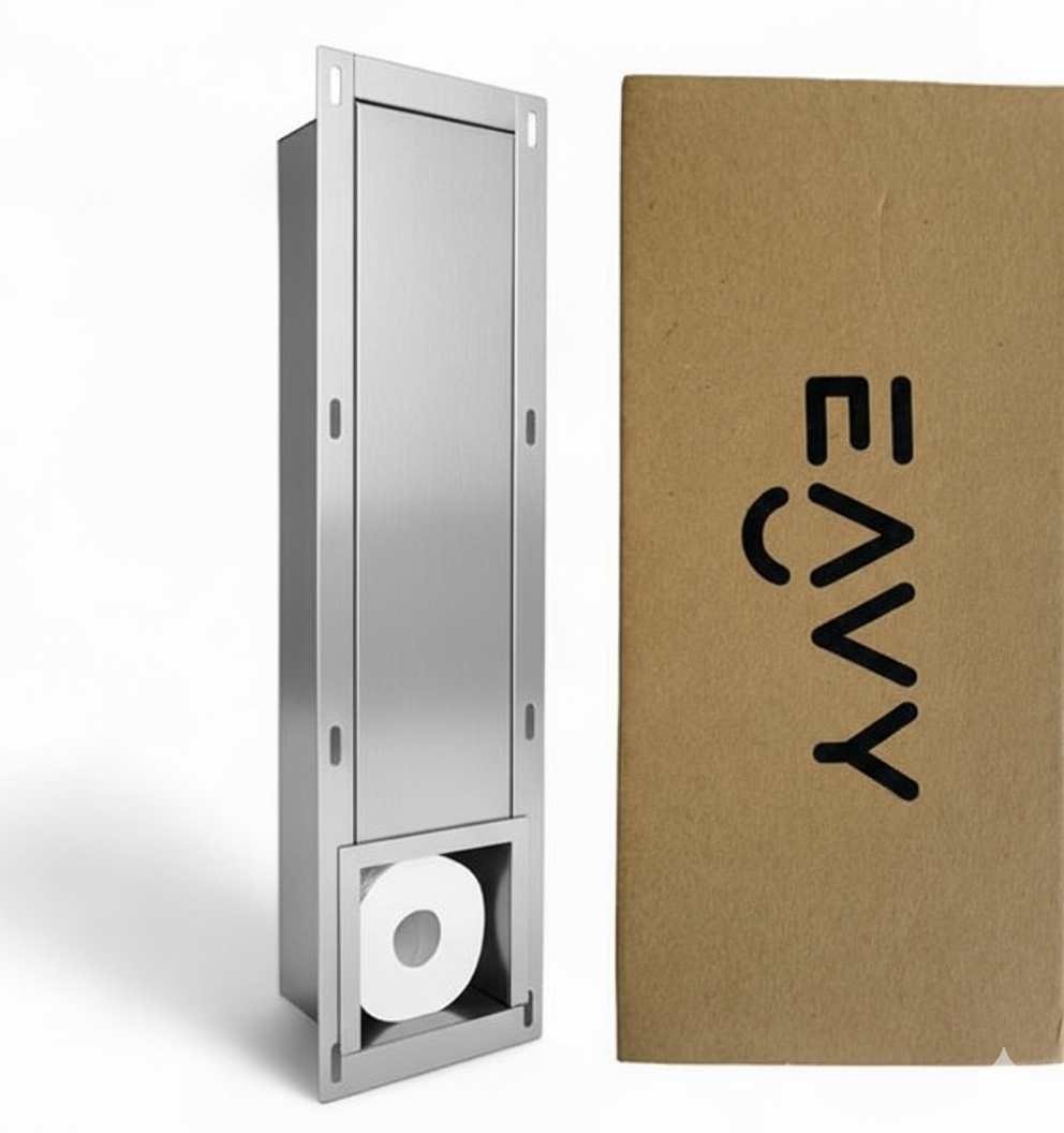 Inbouw toilet rolhouder RVS