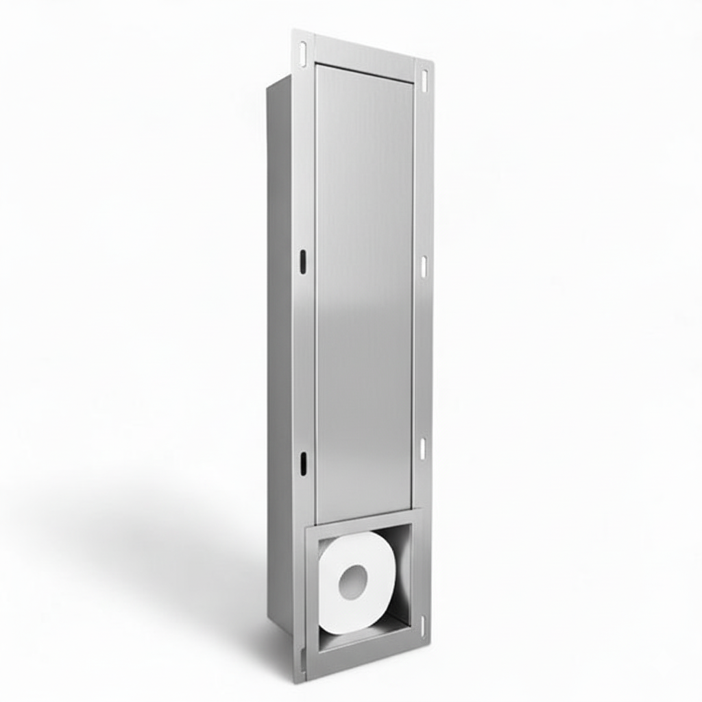 Inbouw toilet rolhouder RVS