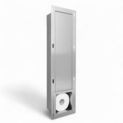 Inbouw toilet rolhouder RVS RVS, inbouwmodel, vooraanzicht