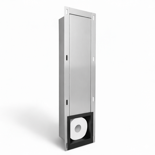 Inbouw toilet rolhouder zwart RVS