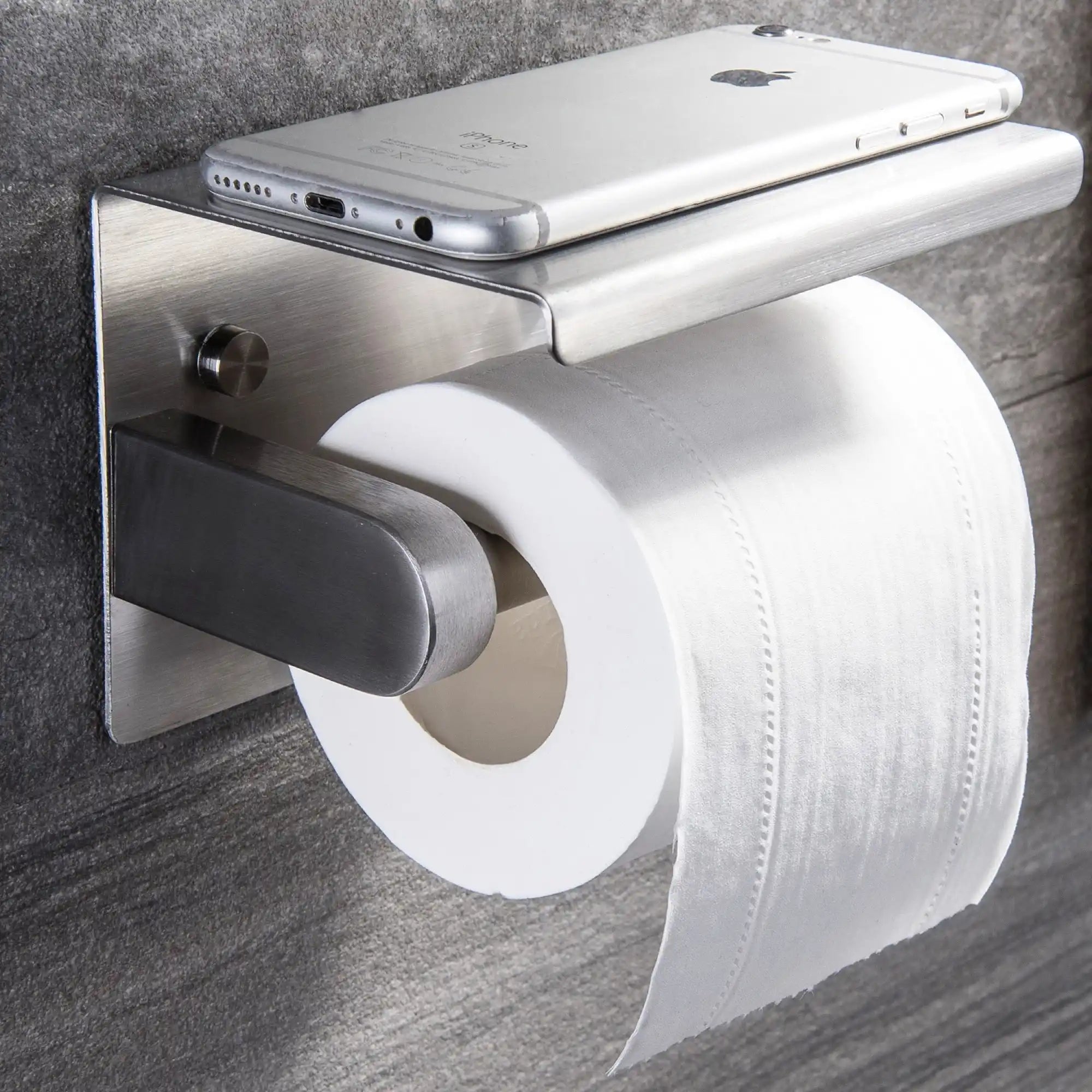 Toiletrolhouder RVS Zilver zelfklevend of boren