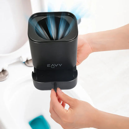 WC Borstel met Houder - Hygiënische Toiletborstelhouder Siliconen - Zwart - Vierkant - EAVY.NL