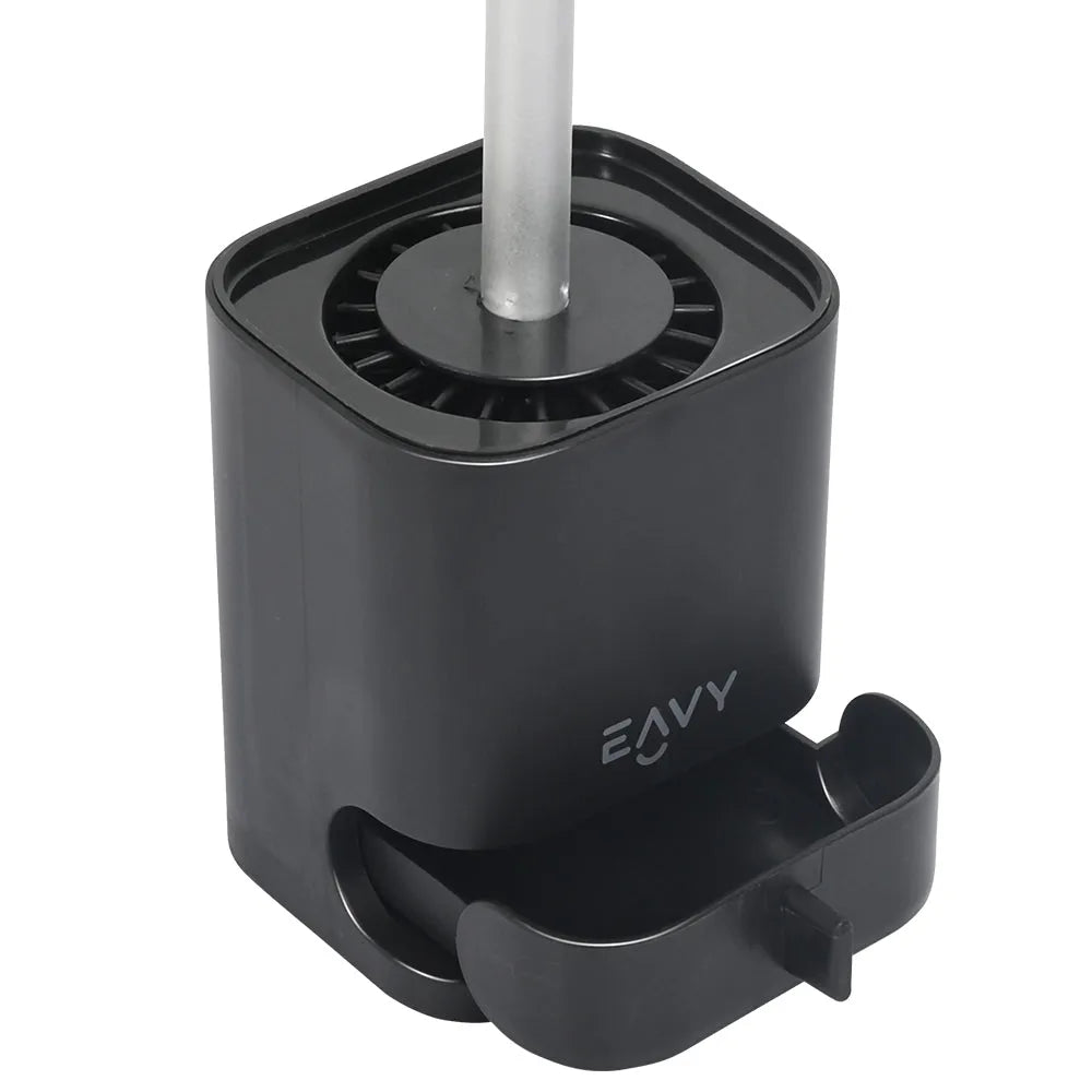 WC Borstel met Houder - Hygiënische Toiletborstelhouder Siliconen - Zwart - Vierkant - EAVY.NL