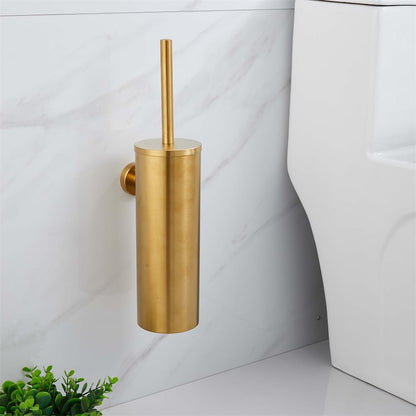 WC Borstel met Houder - Toiletborstel met Houder - RVS Goud - Hangend