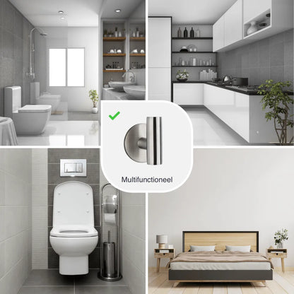 Zelfklevende Handdoekhaakjes - 2 Stuks - Badkamer-, kapstok-, jas- en wandhaak - Handdoekhouder - Handdoeklusjes - RVS - Satin - Eavy.nl