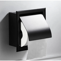 Zwarte inbouw toiletrolhouder voor in de muur