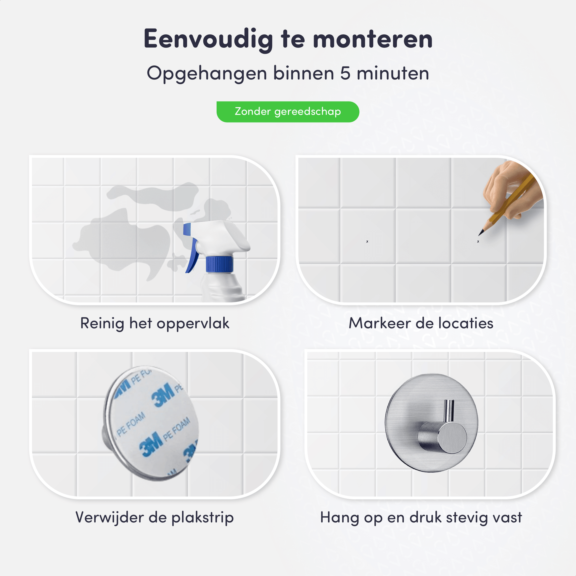 Handdoekhaakje zonder boren