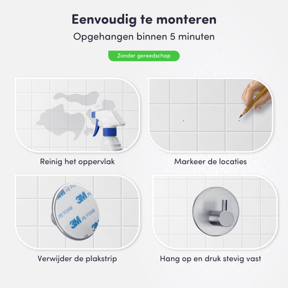 Handdoekhaakje zonder boren