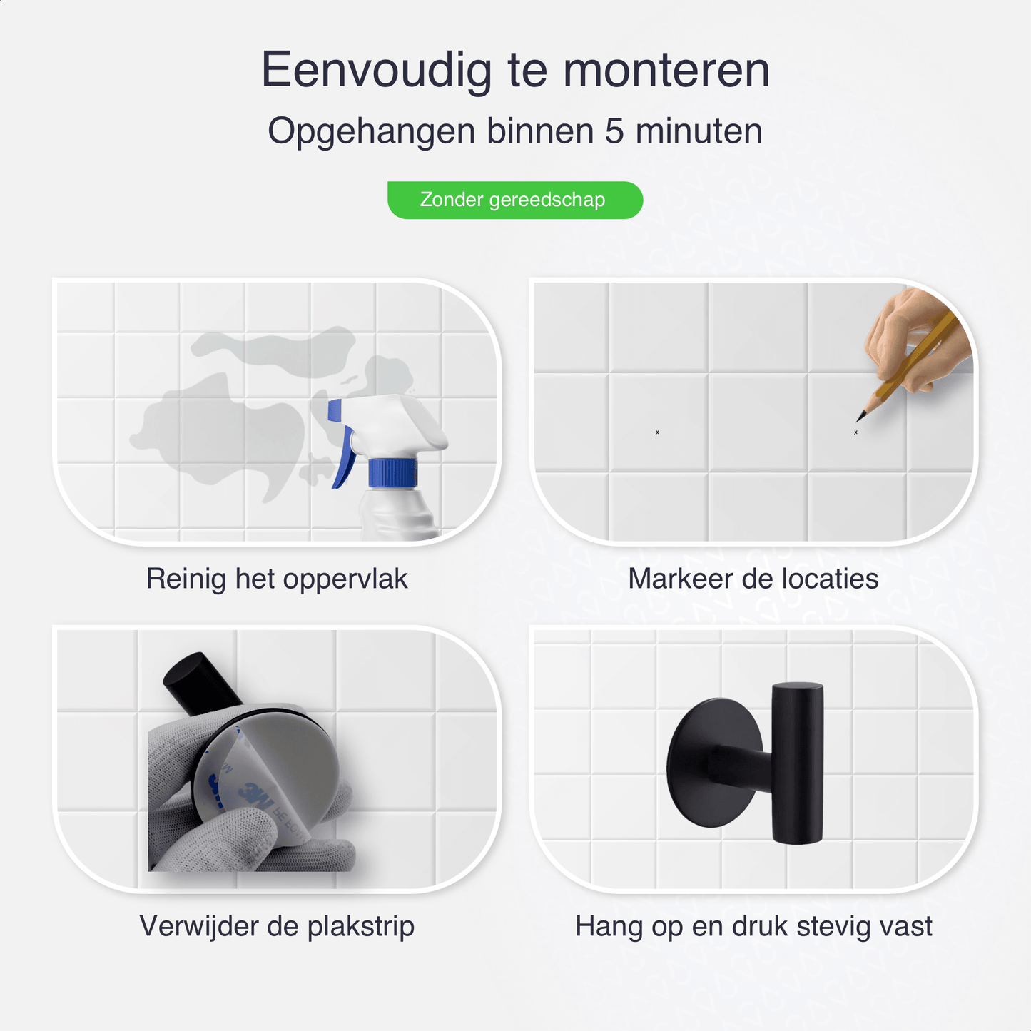 Handdoekhaakjes zonder te boren zelfklevend