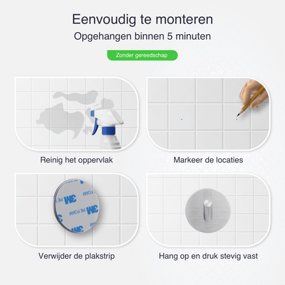 Handdoekhaakjes zonder boren