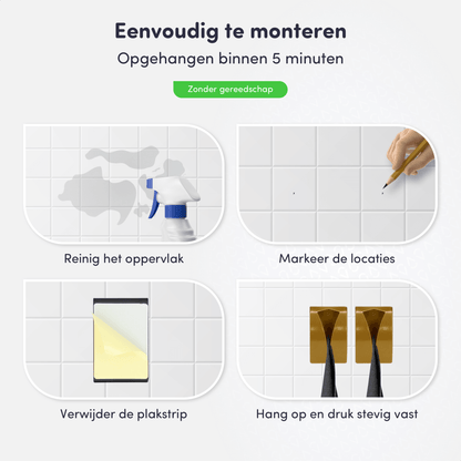 Monteren handdoekhaakje goud zonder boren