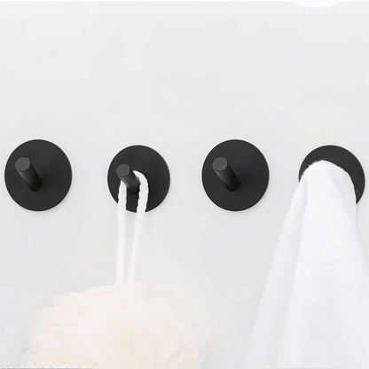Zelfklevende handdoekaakjes RVS rond zwart