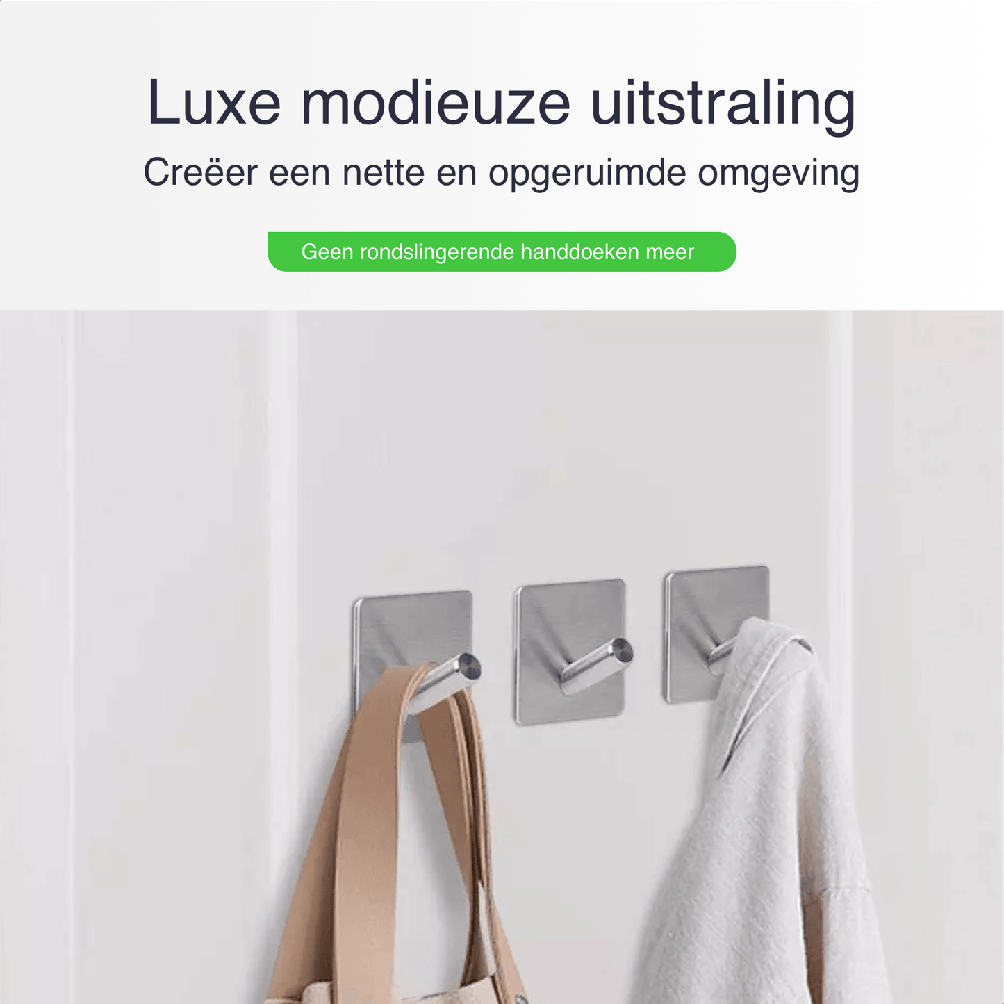 Luxe handdoekhaakjes rvs zilver