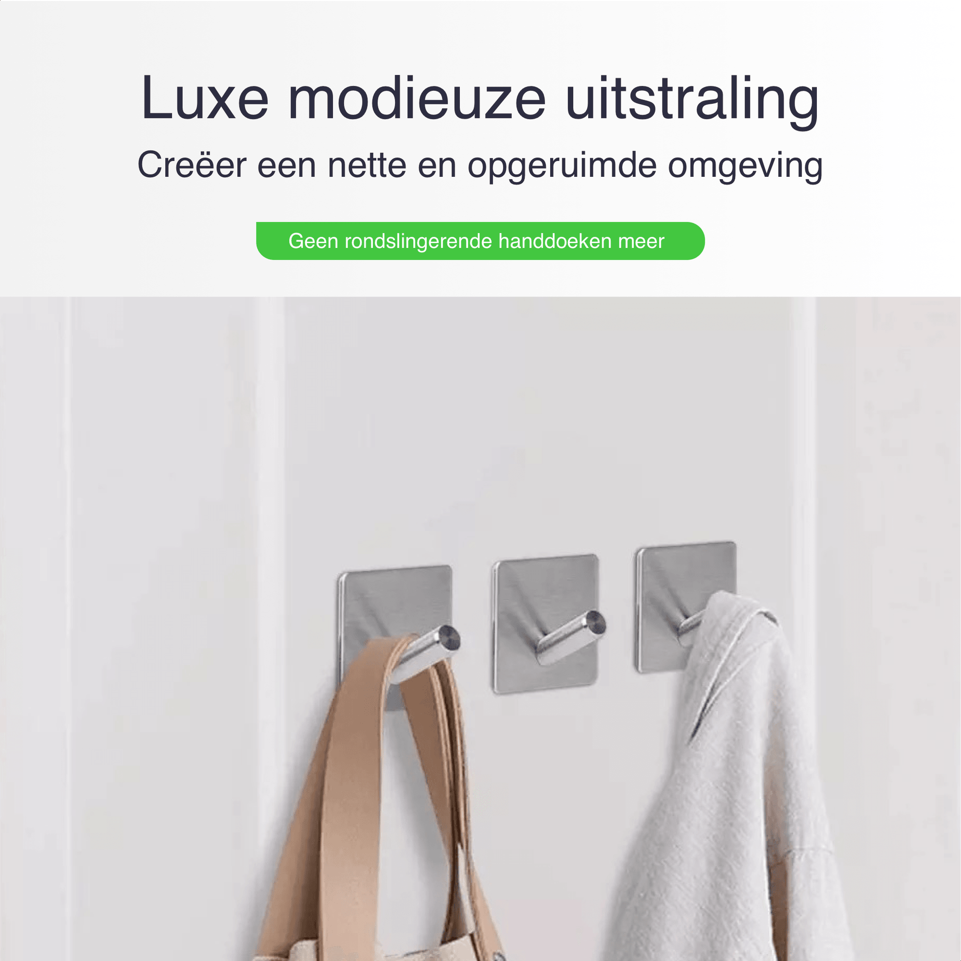 Luxe handdoekhaakjes rvs zilver