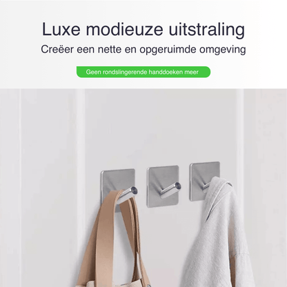 Luxe handdoekhaakjes rvs zilver