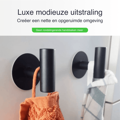 Luxe handdoekhouders zwart mat rvs