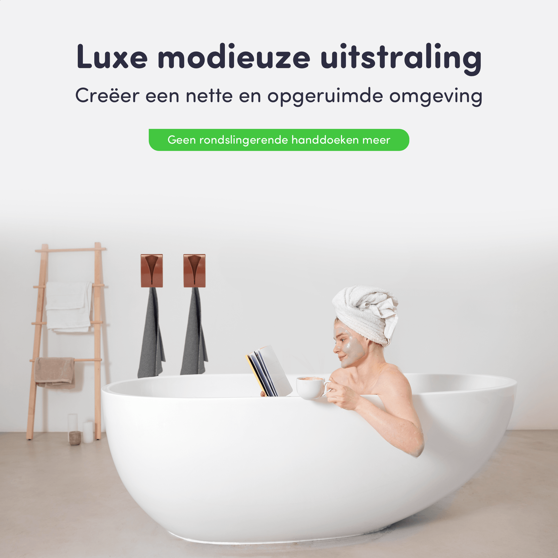 luxe handddoekhaakjes zelfklevend rose