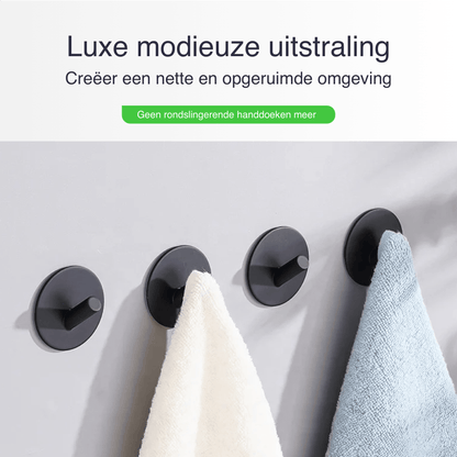 Luxe zelfklevende handdoekhaakjes mat zwart RVS