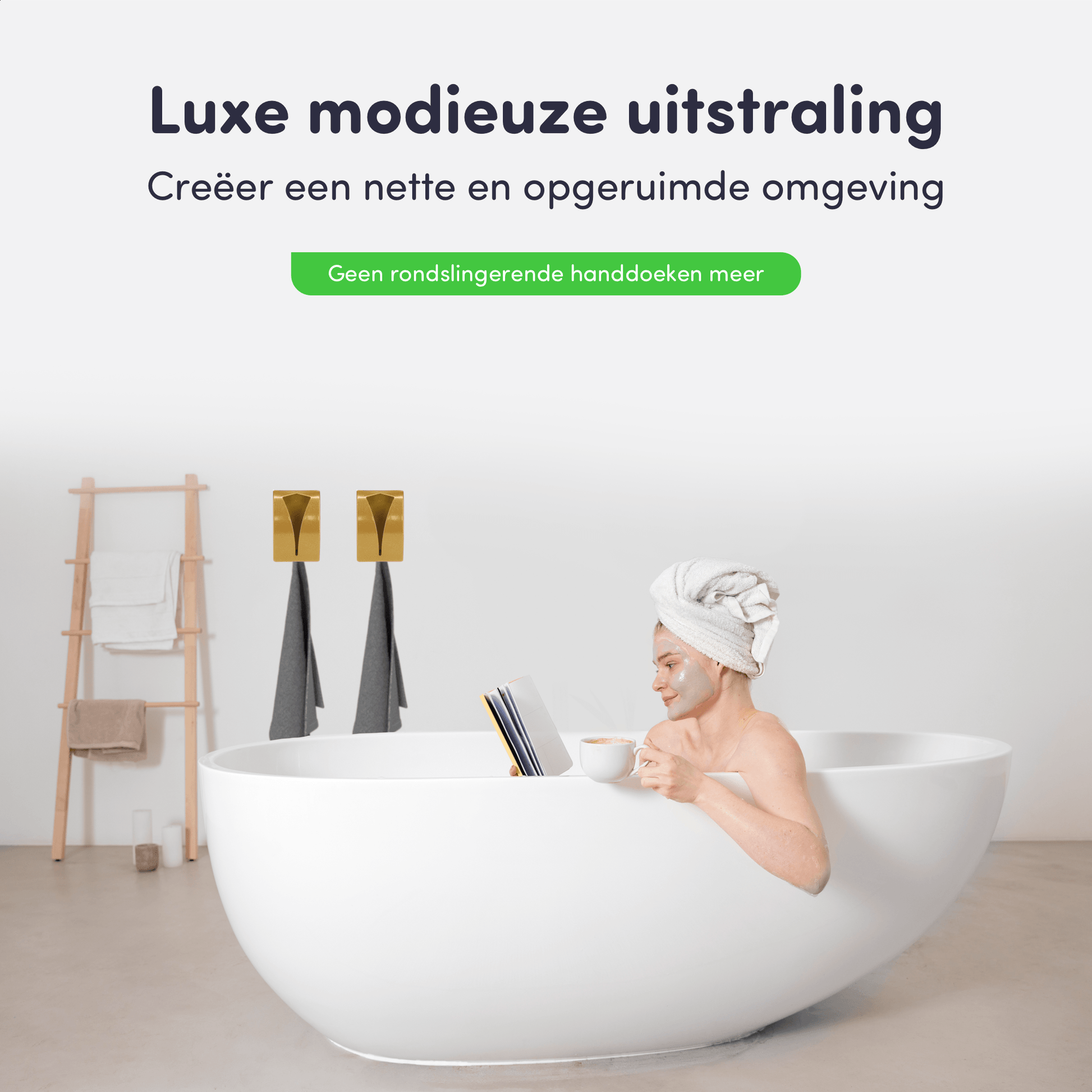 Luxe handdoekhaakjes modern goud