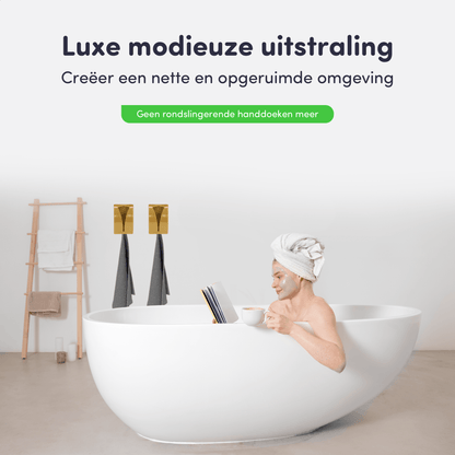Luxe handdoekhaakjes modern goud
