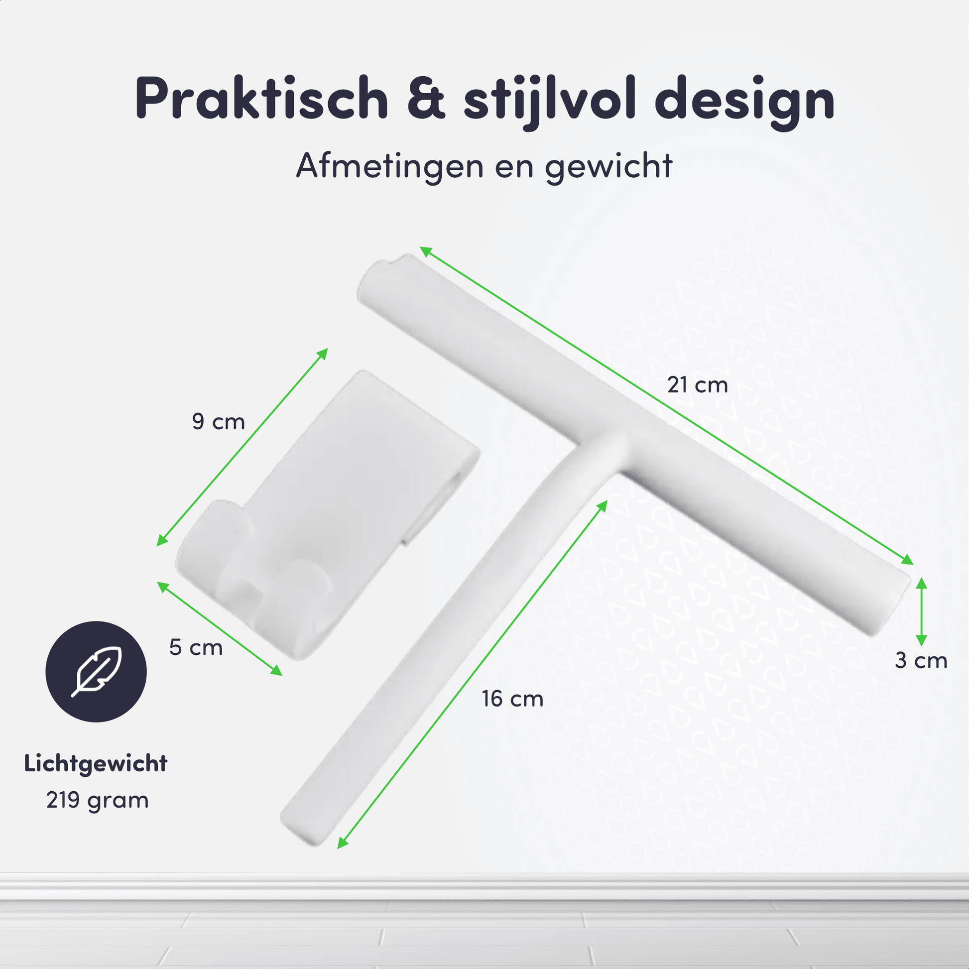 Afmetingen douchewisser