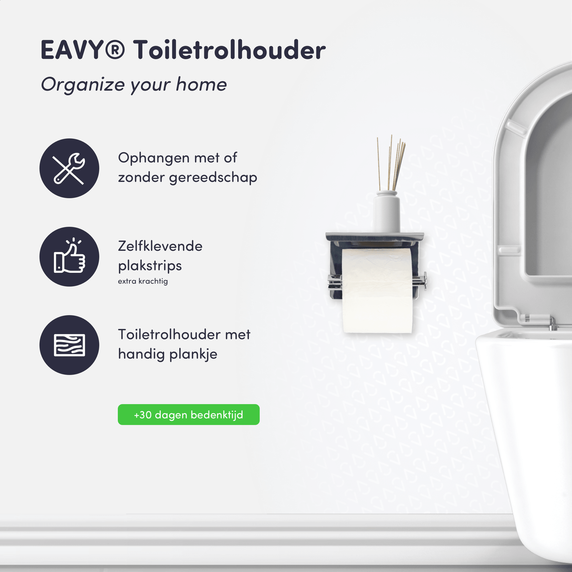 Toiletpapierhouder chroom glanzend zilver